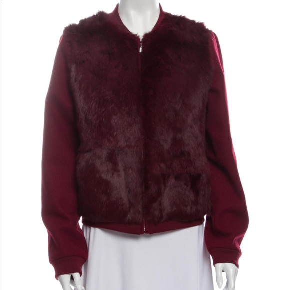 Wow ♥️ DVF Wool Rabbit Fur Bomber jacket - Picture 1 of 13